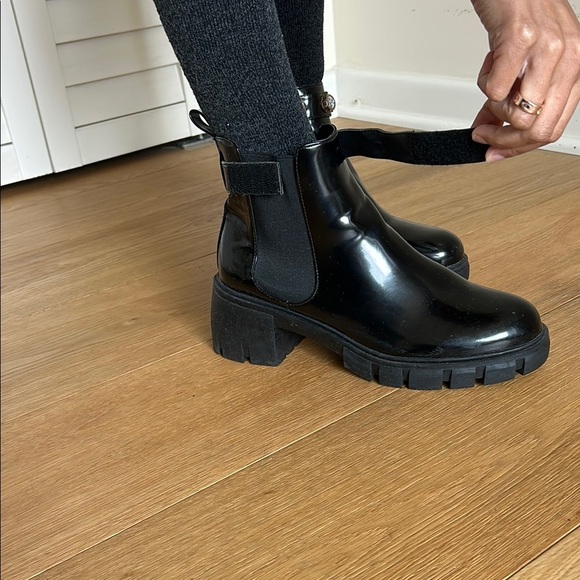 Size 8.5 | Madden Girl | Black Ankle Combat Boots w/ Embellished Straps - Picture 3 of 10